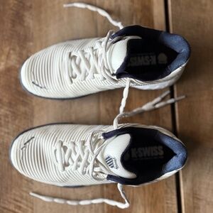 K-Swiss Hypercourt Express 2 Tennis Court Shoes - White/Blue - Size 8